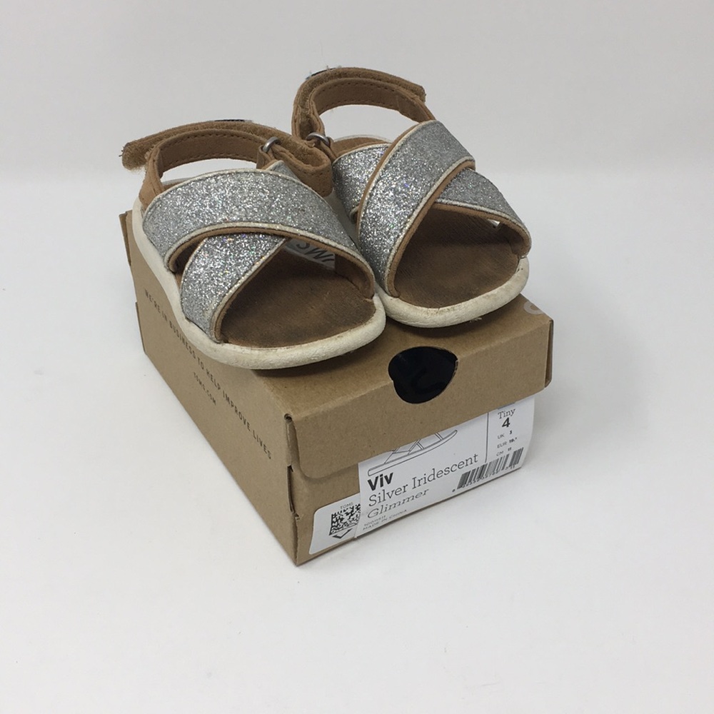 Toms Viv Silver Iridescent Glimmer - size T4